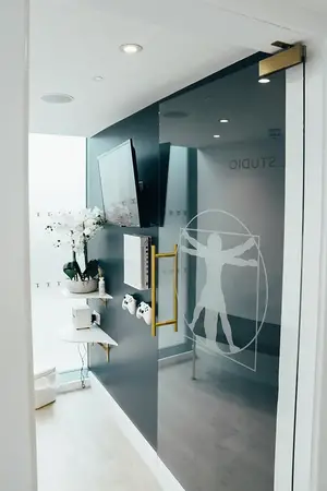 Interior view from inside the studio pod